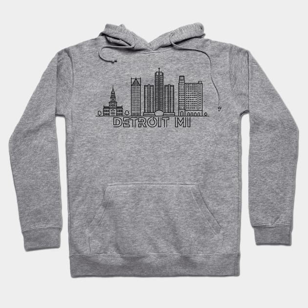 Detroit MI city Hoodie by SerenityByAlex